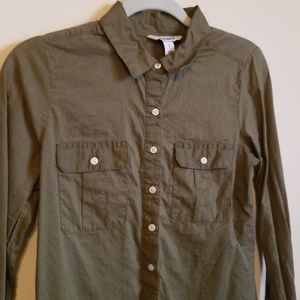 Military Double Pocket Button Down Shirt